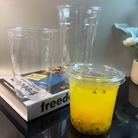 Gobelets en plastique transparent PET en forme de U, personnalisables, 32oz (1000ml), pour thé glacé au citron, avec couvercle et paille, diamètre 90mm, vente en gros