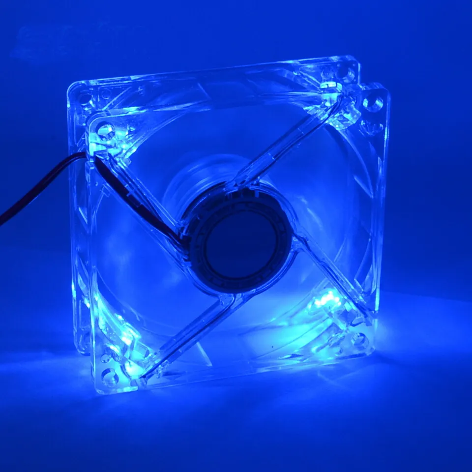 Вентилятор для охлаждения корпуса компьютера, 8025 шт., 8 см, с синей светодиодной подсветкой, Вентилятор 80x80x25