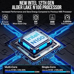 RUNCK New Design ultra Thin12V <b>Pocket</b> Micro Computer Intel Alder Lake N100 Win10/11 5G <b>WiFi</b> 4K 6GB 256GB Mini PC With RJ45 LAN - Product Image 3