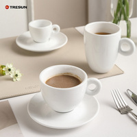 Ensemble de tasses à café arabes en céramique de 70 ml avec logo personnalisé, tasse à expresso de 80 ml, 90 ml pour les cafés