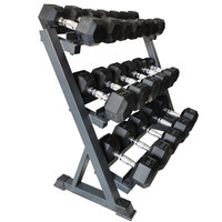 Excellent service, fournisseur d'usine MND, équipement de fitness en acier, étagère à haltères, 3 niveaux, support hexagonal pour haltères
