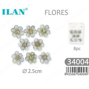 ILAN Fiori Decorativi da 2,5 cm per Lavori Creativi, Set da 8 Pezzi - Product Image 1