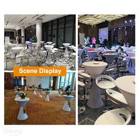 Hôtel Banquet Bar De Mariage Décoration Solide Couleur Élastique Haute Qualité Table Ronde Couverture Fond Tissu