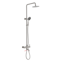 Nouvel arrivage Ensemble de robinets de douche à effet pluie pour salle de bains, finition chromée, mitigeur de douche et baignoire coulissant à 3 voies en laiton