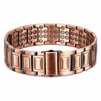 Bracelet magnétique en cuivre antique à six aimants, best-seller, bracelet magnétique texturé rétro tendance
