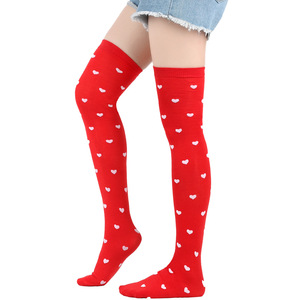 Vente en gros <span class=keywords><strong>de</strong></span> bas <span class=keywords><strong>de</strong></span> cuisse drôles à motif <span class=keywords><strong>de</strong></span> cœur pour femmes Costume <span class=keywords><strong>de</strong></span> Cosplay pour la Saint-Valentin Chaussettes hautes d'amour au genou - Product Image 3