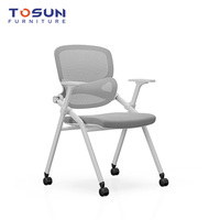 Chaise de formation ergonomique pliable sur mesure, gain de place, dossier solide, confortable, pour bureau, réunion, conférence, chambre à coucher