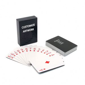 Baraja de Cartas Personalizada con Logotipo, con Cojín de Aire, 300Gsm 310Gsm, Núcleo de Plástico, Papel Negro, Cartas de Juego - Product Image 1