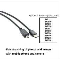Lingable USB Tipe C laki-laki Ke Mini 8Pin USB 2.0 konverter kabel OTG 30CM untuk Nikon D7100 D7200 D7300 D750D 5100D 5200 D5300