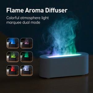 เครื่องเพิ่มความชื้นในอากาศแบบอัลตราโซนิกพร้อมเอฟเฟกต์เปลวไฟ ไฟกลางคืนไร้สาย โคมไฟกลางคืน เครื่องกระจายกลิ่นน้ำมันหอมระเหย สำหรับโรงแรมและห้องรับรอง - Product Image 2