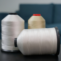 Fil à coudre tressé en polyester ciré haute ténacité pour canapés, chaussures, articles en cuir, couleur personnalisée