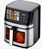 Friteuse à air numérique tactile 8L 1700W 360 en gros °   Cuisinière domestique OEM à circulation rapide d'air chaud avec panier amovible