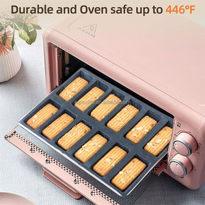 OEM&ODM Commercial Eco-Friendly Perforated Food Safe <b>Silicone</b> Baguette Mold French Toast Bread Biscuit Form <b>Baking</b> Pan - Product Image 2