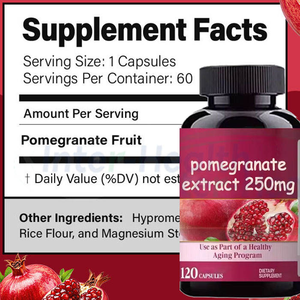 Cápsulas de Extrato de Romã Ausreson OEM 500mg Suplemento Alimentar de Fibra Dietética Cápsulas de Romã para Adultos - Product Image 3