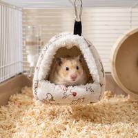 Dreieckiges Samt-Hamsterbett Hängende Höhle Hängematte Zelt Warmes Vogelnest Papageienversteck für Chinchilla, Meerschweinchen, Kaninchen, Katzen und mehr