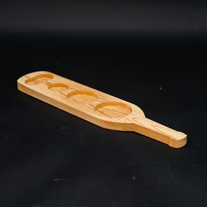 Hochwertige Bambus verkostung Flug Whisky Bier Verkostung Tasse Flug Paddel Tablett
