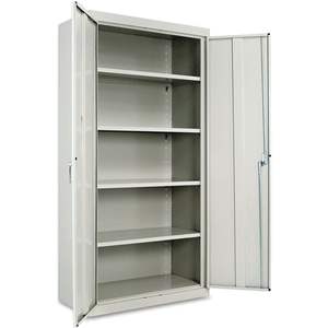 Gabinete de Almacenamiento Alera de 72 Pulgadas de Alto, Resistente, Soldado, 82107, Ensamblado, Gris Claro, con Cuatro Estantes Ajustables, 36 x 18 x 72 Pulgadas - Product Image 4