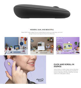 Souris sans fil silencieuse M350 originale 100 % en gros, 1000 dpi, 3 boutons, ergonomique, portable, mini, souris M350 caractéristique - Product Image 6