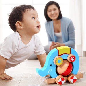 Jouets en bois pour la maternelle : <span class=keywords><strong>Camion</strong></span>-<span class=keywords><strong>cirque</strong></span> éléphant en bois, jouets éducatifs interactifs créatifs pour la petite enfance, pour l'éveil des enfants et la communication parent-enfant - Product Image 2