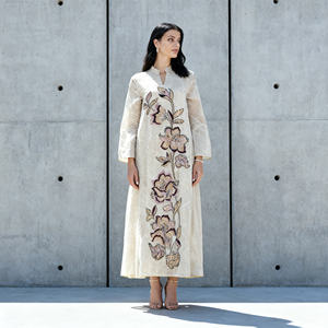 Vestido Abaya Elegante de Poliéster con Bordado Personalizado de Primera Calidad para Mujeres Musulmanas, para Fiestas y Eventos Nocturnos - Product Image 1