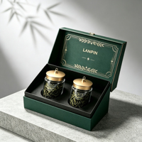 Boîte cadeau de luxe écologique faite à la main pour thé, avec logo personnalisé, emballage en papier, insert en mousse, pot à thé en verre, pour entreprises alimentaires