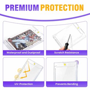 Porta Tarjetas Magnéticas Ultra Delgado Transparente de un Toque, Protección UV, Porta Tarjetas de Plástico Duro para Deportes, Coleccionismo y Intercambio - Product Image 2