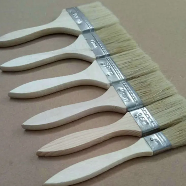 YIHUALE High grade bulk paint brushes 1 2 inch wooden handle 4inch painting 6 inches flat acrylic paint brush
