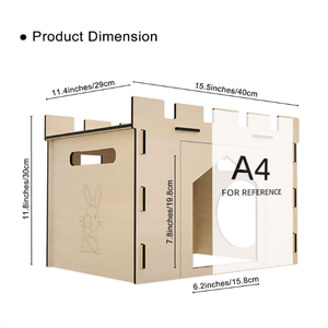 Château de lapin en bois détachable, tour d'escalade multi-niveaux, adapté aux lapins et aux hamsters d'intérieur, cabane cachée - Product Image 3