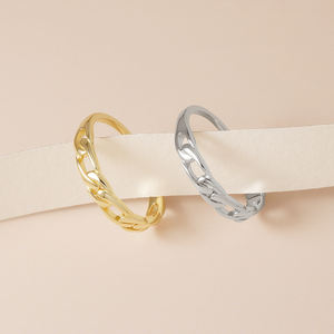 Классический Лидер продаж 925 стерлингового серебра унисекс Бесконечность кубинская цепочка позолоченная полая лента кольца повседневные/спортивные GIC - Product Image 1