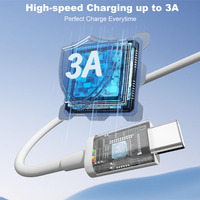 Kabel Data Pengisian Cepat 3A USB ke Type C Grosir Logo Kustom untuk iPhone Android Ponsel Power Bank Smartphone Earphone