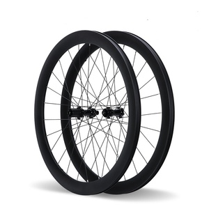 Set Roda Sepeda Aluminium Alloy Berkualitas Tinggi Warna Hitam Matte Tinggi Rangka 40 50mm Sistem Rem Cakram V Brake Rim Tanpa Logo - Product Image 5