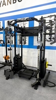 Dinuo Multi Functional Home Gym Smith Machine Power Rack, Système de croisement de câbles, Rack à squats intégré pour l'entraînement de force