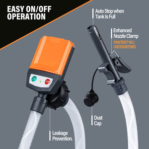 Pompe de transfert portable semi-automatique alimentée en courant continu, 4 adaptateurs, tuyau de décharge de 51 pouces, 3,8 GPM, basse pression, OEM 5V/12V, automobile - Product Image 6