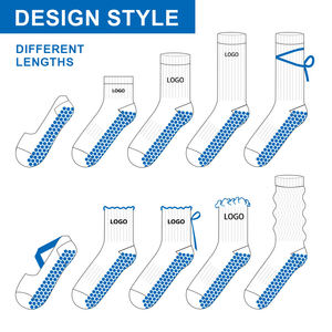 Chaussettes <span class=keywords><strong>de</strong></span> Pilates blanches pour femmes, style INS, en coton, antidérapantes, pour le sport, le yoga, la danse et le fitness, personnalisables, vente en gros - Product Image 2