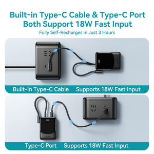 JOYROOM Mini Power Bank 22,5W 10000mAh avec câble <span class=keywords><strong>double</strong></span> intégré, Porte-clés - Product Image 6
