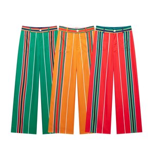 Women's Clothing Autumn Winter New <strong>Positioning</strong> Printing Stripes Straight-Leg <strong>Pants</strong> - Product Image 1