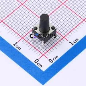 SMG-01-H100A1 Tactile Switch DIP-4P,6x6mm Switch Single Pole Single Throw Round Button 2.5N 6mm - Product Image 1