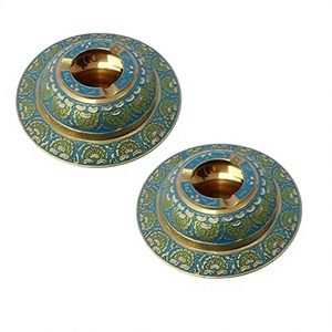 Juego de 2 ceniceros de latón diseño ventajoso Cenicero de cigarros de tamaño personalizado del fabricante en la India - Product Image 1