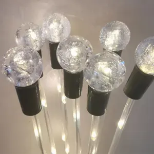 Chiju Nhà máy cung cấp 8 Led Ngoài Trời năng lượng mặt trời Powered trang trí đom đóm vườn ấm Bóng đèn ánh sáng với ống trong suốt