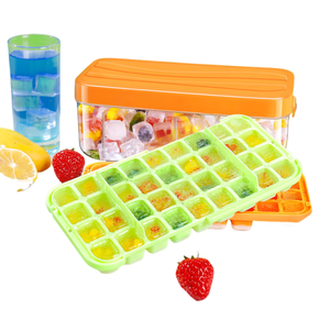Silicone <span class=keywords><strong>ice</strong></span> cubes & Balls Maker khuôn với hộp lưu trữ vuông tủ đông an toàn tái sử dụng thân thiện với môi container - Product Image 2
