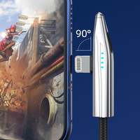 Cable de Carga Rápida Tipo-C a C de 90 Grados, de Nailon, 3A, 60W PD (240W Máx.), para Ahorrar Espacio, Compatible con IOS, MacBook y Laptop