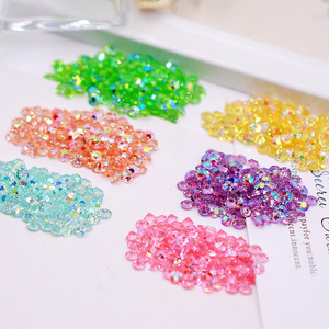 Strass pour ongles en résine AB irisée, à fond pointu, dos plat, effet brillant, pour la décoration des ongles - Product Image 1