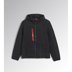 Chaqueta Acolchada Motor Ducati Negra con Capucha y Cierre Frontal para Invierno - Product Image 1