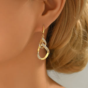 Pendientes de tuerca de borla de lujo populares para mujer, joyería Simple de moda con piedra de circón - Product Image 2