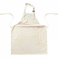 Apron Kerja Anti Air Tahan Minyak Tahan Noda Leher Dapat Disesuaikan Bahan Poliester Dengan Saku Dapur Restoran