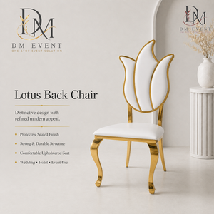 Silla de Boda de Acero Inoxidable Dorado con Respaldo de Doble Aro Ovalado y Cojín Blanco para Eventos de Banquetes y Hoteles, Asientos al por Mayor - Product Image 1