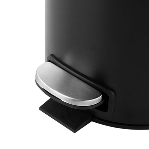 High Quality 5L Round Home Trash Can With Soft Closed Function Black White <strong>Silver</strong> Bathroom Hotel Pedal <strong>Bin</strong> - Product Image 5