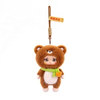 Feiya Porte-clés en peluche animaux mignons Koala Panda avec visage en caoutchouc, breloque de sac à dos Kawaii, jouet adorable unisexe pour adulte