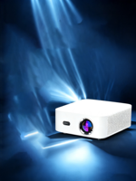 Nouveau projecteur intelligent Android 13 A6 blanc, 1080p, mini home cinéma portable, vidéo LCD, 420 lumens, haut-parleurs intégrés