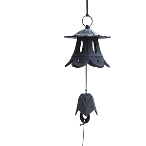 Fábrica Yiduoy vende al por mayor pagodas vintage de hierro fundido al estilo japonés del sur, campanas de viento, artesanías metálicas colgantes para jardín. - Product Image 3